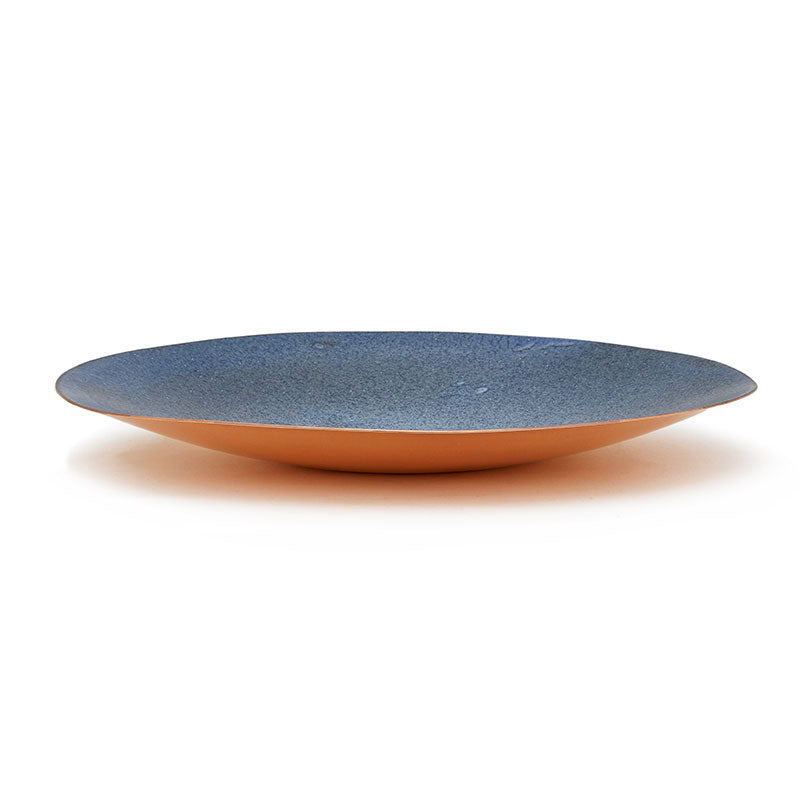Large Copper and Enamel Bowl - Denim Blue 1