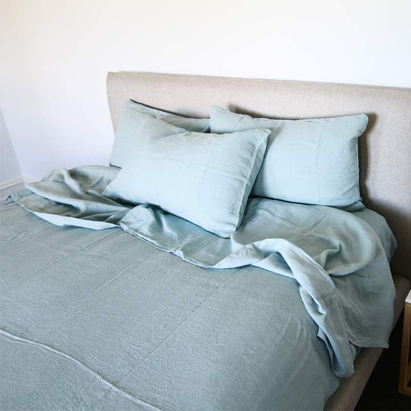 Organic Hemp Sheets Light Turquoise