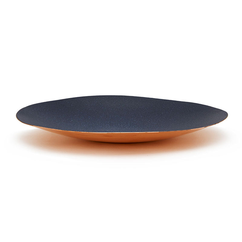 Large Copper and Enamel Bowl - Midnight Blue 1