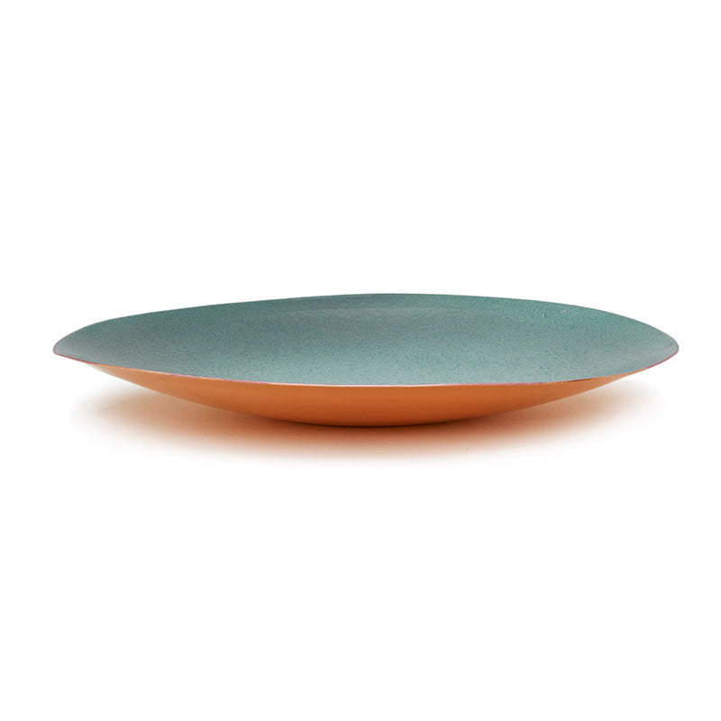 Large Copper and Enamel Bowl - Sea Green 1