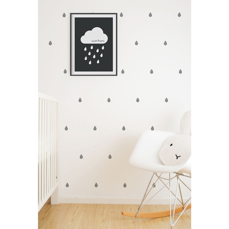 Wall-Vinyls-Grey-Raindrops